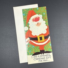 Vintage Greeting Card Christmas Norcross Santa Claus Humor 1970s MCM - Unused picture
