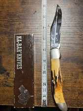 Vintage 1977, Union Cut Co., Ka-Bar Dog's Head, Stag Folding Hunter Pocket Knife picture
