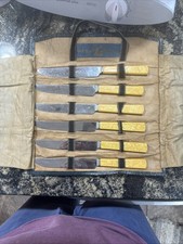 6 Vintage Hammer Brand Knives in Folding Case picture