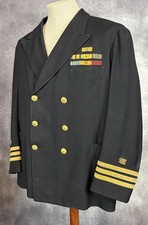 WW2 Navy Supply Officers Blue Jacket. 1/2 Ribbons Bullion Wings WW1 And WWII picture