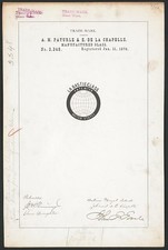 Photo:A M Paturle E de la Chapelle La Bastie Glass Trade Mark 1876 Patent picture