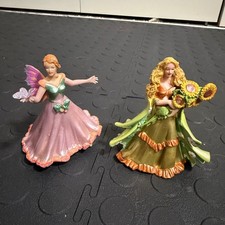 Papo 2008 Fantasy Fairy Butterfly Wings Sunflower Princess Figurine Lot of 2 picture