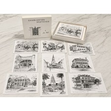 Vintage Charleston Sketches John Moll Note Cards Heritage Art 9 Cards Boxed Set picture