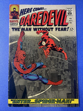 Here Comes Daredevil #16 Comic Book 1966 1st Spider-Man Crossover Romita FN picture