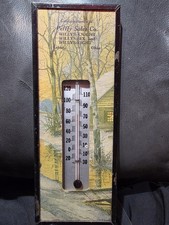 VINTAGE ORIGINAL ANTIQUE GAS OIL GENERAL STORE SIGN THERMOMETER WILLYS KNIGHT picture
