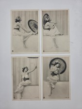 Antique Postcard Lot 4 Edwardian Lady Parasol Photo Glamour Undivided Back picture