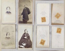 1860s Civil War 2c Stamped CDV Lot 4 Portraits Adrian Michigan Morris picture