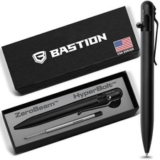BASTION Stainless Steel Black Bolt Action Ink Pen | EDC Pocket Mens Gift picture