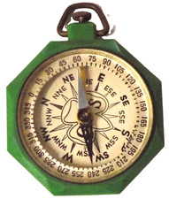 Vintage Circa 1930's Girl Scout Instrument Working Compass Green Bakelite Case picture
