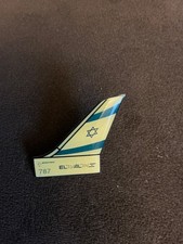 Vintage El Al Israel Airlines 787 Tail Fin Airplane Wing Lapel Pin picture