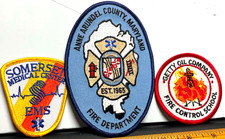 Vintage Patch Lot Anne Arundel County Fire Dept Somerset Medical EMS Getty Oil picture