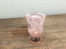 BOYD GLASS HOPALONG CASSIDY TOOTHPICK HOLDER PINK SWIRL w/ White ~ 3 1/4