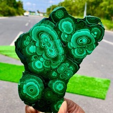 374G Natural glossy Malachite transparent cluster rough mineral sample picture