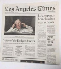 Los Angeles Dodgers Vin Scully 🎙1927 - 2022 Los Angeles Times Newspaper 8/3/22 picture