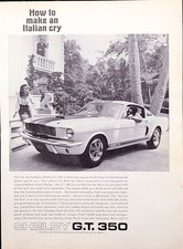 Ford Shelby G.T. 350 Original 1965 Vintage Print Ad Wall Art picture