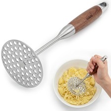 Potato Masher, Stainless Steel Masher Tool with Wood Handle picture