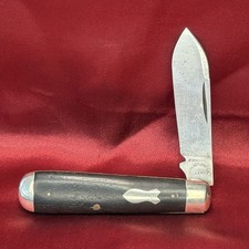 Antique Penn Cut Co Pocket Knife Ebony Wood Teardrop Jack Tidioute PA Vintage picture