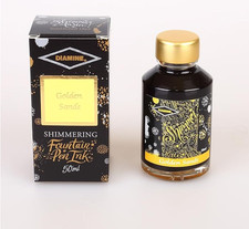 Diamine Shimmering Golden Sands Fountain Pen Ink 50ml Gold Yellow Sparkle Glitz picture