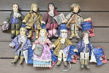 Lot 8 Hallmark American Spirit We The People Dolls 2000 Jefferson Franklin +Tags picture