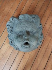 Antique Handcarved Stone ? Face Fountain Chicago Spitter 16
