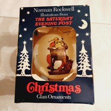 Vintage Norman Rockwell The Saturday Evening Post Christmas Glass Ornament picture