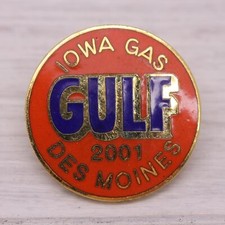 Gulf Iowa Gas Company Service Pin Des Moines Gold Toned Enamel Tie Tac picture