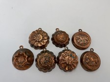 Lot Of 7 Piece Vintage Mini Copper Molds picture