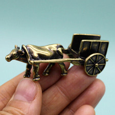 Solid Brass Cattle Figurine Small Statue Animal Figurines Toys House Ornament picture