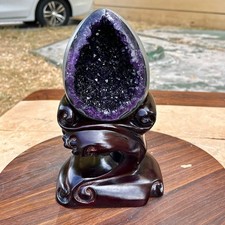 2.31LB A+ Natural Rare Uruguayan amethyst dragon egg cave decoration picture