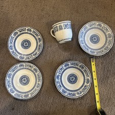 Vintage 1946 1949 Wedgwood Yale Blue Espresso Cup Saucer Set + 3 Extra Saucers picture