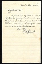 1864 Yonkers, NY Wm. J. Arnold / Blackwell ALS re: Previous Letter w/o Tax Stamp picture
