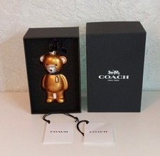 Coach New York Glass Teddy Bear Holiday Christmas Ornament With Box picture
