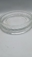 PartyLite Rondelle 3 Wick Candle Holder Stand PO215 Crystal Glass Large Leaves picture