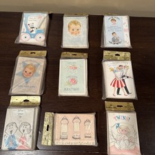 Vintage Hallmark Baby Birth Announcements Lot Of  9 Packs (108 Total) Unopened picture
