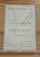 1895 Antique Advertising Postal Card Cameo Soap C.W. Antrim Richmond VA picture