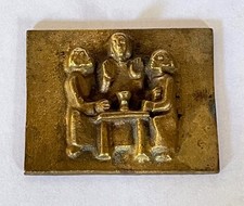 Religious Bronze Relief Mini-Plaque From Rome, Jesus and Disciples at Supper picture