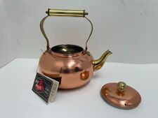 Vintage ODI Copper & Brass Teapot Tea Kettle Made in Korea NOS NEVER USED FLAWED picture