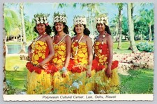 Postcard Polynesian Cultural Center Laie Oahu Hawaii 4 Ladies Continental picture