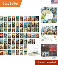 Vibrant 63 National Parks Postcard Set - Educational Travel Wall Decor 4x6 picture