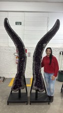 8FT Tall AMETHYST PAIR Crystal Cathedral Geodes on Stands*** Mined in Brazil picture