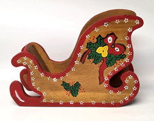 Vintage Handcrafted Wooden Sleigh Decor Painted 12