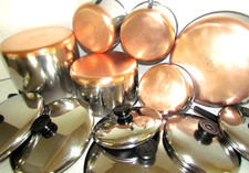 VINTAGE REVERE WARE PRE 68 LOT **RARE PCS. 8 QT, 5 QT, 10
