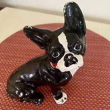 Cast Iron Boston Terrier Black French Bulldog DATED 1938 Doorstop Right Facing picture