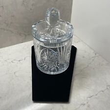 Vintage Heavy Lead Crystal Cut Glass Canister Candy Dish/Jar with Lid Decorative picture