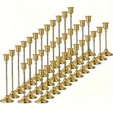 24/36/48Pcs Gold Brass Taper Candle Holders Vintage Wedding Table Centerpieces picture