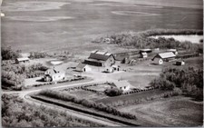 George Bowie's Farm Camrose Alberta ?? AB Aerial c1957 RPPC Postcard F82 *as is picture