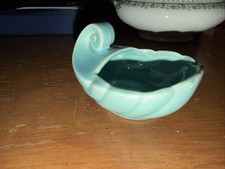 1930's Shawnee Pottery Mini Seagram Green  Shell / Cornucopia shape Planter picture