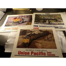 Vintage 2000 McMillan Publications Railroad Color Calendar Lot BNSF CSX UP 3pk picture