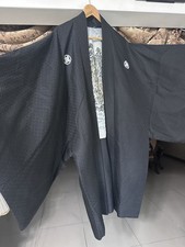 Mens Pure Silk Black Kimano picture