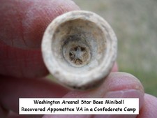 Old Rare Vintage Antique Civil War Relic Washington Aresnal Star Base Miniball picture